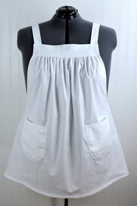 Customized XS-5X Pinafore Apron with no ties in solid colored KONA cotton, relaxed fit smock with pockets, choose your color