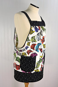 Catfinity Pinafore Apron with no ties, relaxed fit smock with pockets, cat lover apron made to order XS to 5X Plus Size