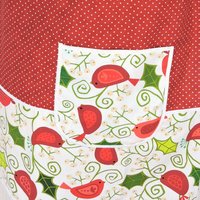 SHIPS FAST Holiday Tweets Pinafore Apron with no ties, relaxed fit smock with pockets fits L/XL/2X, one of a kind holiday apron
