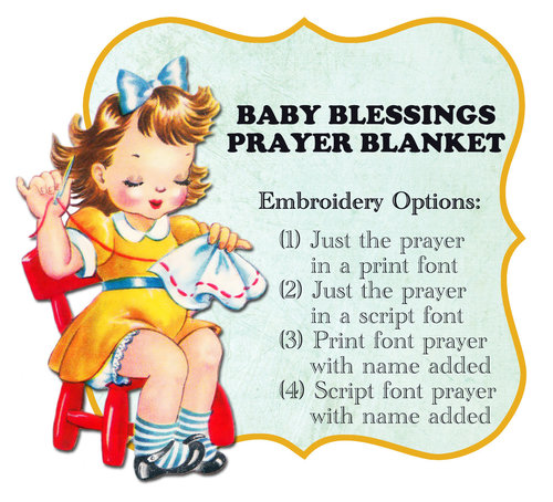 Embroidered Baby Blanket - Blessings Prayer for Boys - customized baby keepsake - personalized Christian gift or christening blanket