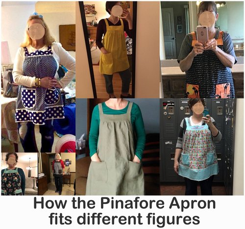 Customized Pinafore Apron (choose your own cotton fabrics) relaxed fit smock with pockets, made-to-order XS to 5X