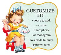Custom Embroidery Add-On for Aprons | Personalized Name, Monogram or Phrase | Handmade Gift Personalization Upgrade