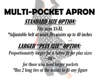 Hoopla Lagoon multipocket apron, waist apron with secure money pocket for vendors, teachers, artists, farmers markets