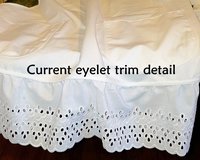 XS to 5X White Pinafore Apron with eyelet ruffle, relaxed fit smock with pockets, cosplay apron handmade after order