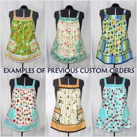 Customized Pinafore Apron (choose your own cotton fabrics) relaxed fit smock with pockets, made-to-order XS to 5X