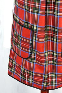 Christmas Plaid Pinafore with no ties, relaxed fit smock with pockets, LAST ONE handmade after order