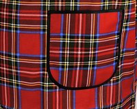 Christmas Plaid Pinafore with no ties, relaxed fit smock with pockets, LAST ONE handmade after order