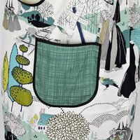 SHIPS FAST~ A Ghastlie Pastoral in Potion Blue Pinafore Apron with no ties fits L/XL/2X, relaxed fit smock with pockets ready to ship
