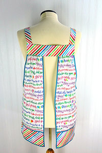 Girl Power Pinafore with no ties, relaxed fit smock with pockets, rainbow script words of empowerment, READY TO SHIP fits L/XL/2X