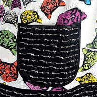 Catfinity Pinafore Apron with no ties, relaxed fit smock with pockets, cat lover apron made to order XS to 5X Plus Size
