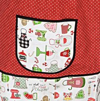 SHIPS FAST Sugar & Spice Pinafore with no ties, relaxed fit smock with pockets, Christmas baking apron fits L/XL/2X, Grandmacore Holiday
