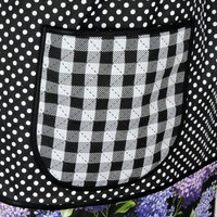 Lilacs and Polka Dots Scrapbuster Pinafore Apron with no ties, relaxed fit smock with pockets, ready to ship fits L/XL/2X, SHIPS FAST