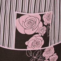 Stripes & Roses Pinafore with no ties, relaxed fit smock with pockets, one-of-a-kind apron fits L/XL/2X, ships fast