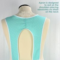 Aqua Petite Damask Retro 50s Smock Apron, relaxed fit "H-back" doesn't touch neck, no pockets, LAST ONE is ready to ship (fits L/XL)