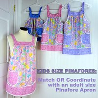Glitzy Butterflies Children's Pinafore with no ties (straps go straight over the shoulders) relaxed fit smock with pockets, SIZE 10/12, RTS