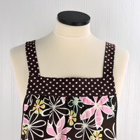 Daisy Dreams Pinafore with no ties (straps go straight over shoulders) relaxed fit smock with pockets, fits L/XL/2X, ready to ship now