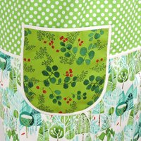 Winterly Dot Pinafore Apron with no ties (straps go straight over the shoulders) relaxed fit smock with pockets, fits L/XL/2X ready to ship