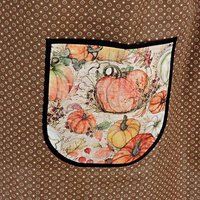 Harvest Pumpkins Scrapbuster Pinafore with no ties, relaxed fit smock with pockets, fall apron, Susan Winget Harvest fabric, SHIPS FAST