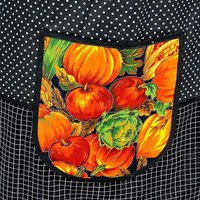 Bountiful Harvest Scrapbuster Pinafore with no ties (straps go straight over the shoulders) relaxed fit smock with pockets L/XL/2X ships now