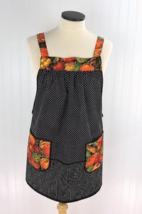 Bountiful Harvest Scrapbuster Pinafore with no ties (straps go straight over the shoulders) relaxed fit smock with pockets L/XL/2X ships now
