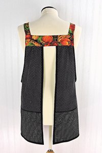Bountiful Harvest Scrapbuster Pinafore with no ties (straps go straight over the shoulders) relaxed fit smock with pockets L/XL/2X ships now