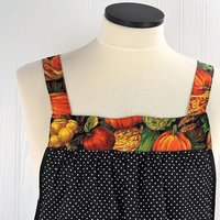 Bountiful Harvest Scrapbuster Pinafore with no ties (straps go straight over the shoulders) relaxed fit smock with pockets L/XL/2X ships now