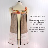 OOAK Harvest Pumpkins Pinafore with no ties, relaxed fit smock with pockets, fall apron, Susan Winget Harvest fabric, SHIPS FAST