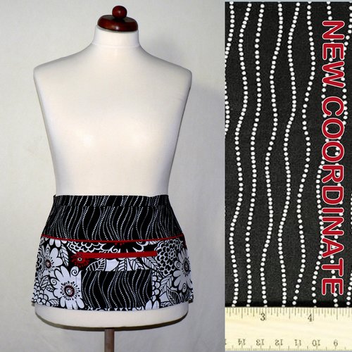 Zesty Zinnia waist apron with pockets for vendors, gardeners, servers, cute teacher apron with secure zipper pocket