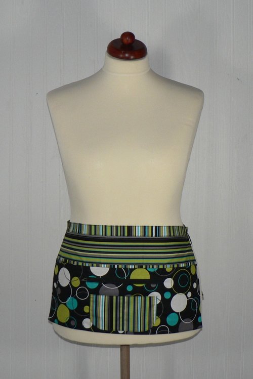 Hoopla Lagoon multipocket apron, waist apron with secure money pocket for vendors, teachers, artists, farmers markets
