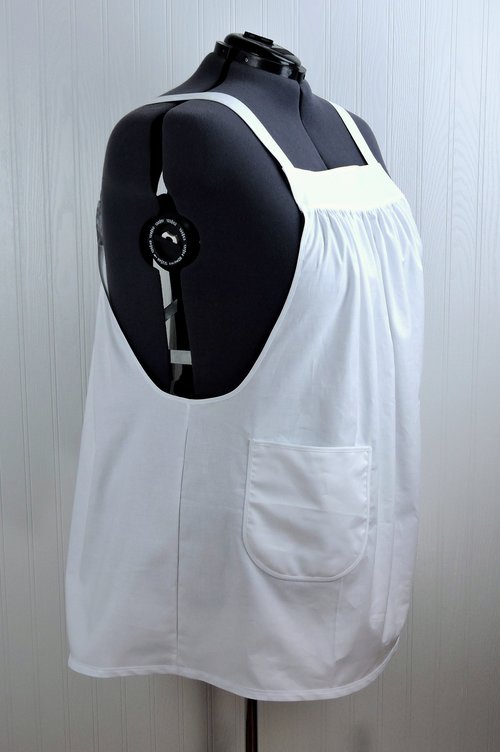 Custom Kona Cotton Pinafore Apron — XS through 5X | Choose Your Color | Handmade No-Tie Smock Apron with Pockets
