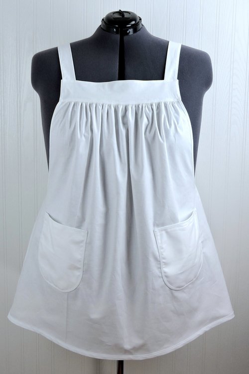 Custom Kona Cotton Pinafore Apron — XS through 5X | Choose Your Color | Handmade No-Tie Smock Apron with Pockets