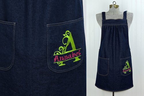 Custom Embroidery Add-On for Aprons | Personalized Name, Monogram or Phrase | Handmade Gift Personalization Upgrade