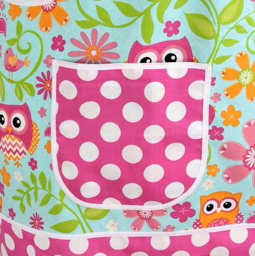 Bright Owls Pinafore Apron with no ties, Relaxed Fit Smock with pockets, made-to-order XS- Plus Size