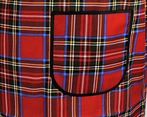 Christmas Plaid Pinafore with no ties, relaxed fit smock with pockets, LAST ONE handmade after order