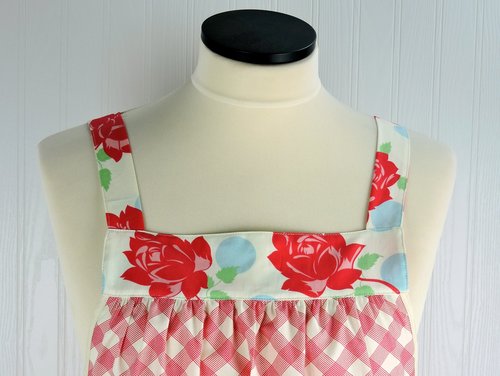 SHIPS FAST~ Cheeky Picnic Pinafore with no ties, relaxed fit smock with pockets, retro farmhouse apron, standard size L-XL-2X ready to ship