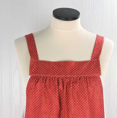 Holiday Tweets Pinafore Apron with no ties, relaxed fit smock with pockets fits L/XL/2X, one of a kind holiday apron ships fast