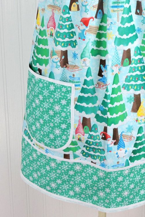XS - 5X Gnome Wonderland Pinafore with no ties (straps go straight over the shoulders) relaxed fit smock with pockets, handmade to order