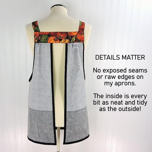 Bountiful Harvest Scrapbuster Pinafore with no ties (straps go straight over the shoulders) relaxed fit smock with pockets L/XL/2X ships now