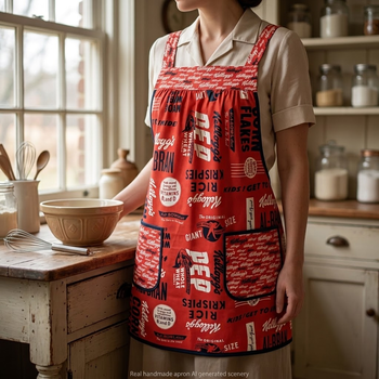 Vintage Kellogg's Cereal Pinafore with no ties, Relaxed Fit Smock with pockets, straps go straight over the shoulders, made-to-order XS- 5X