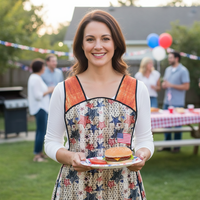 Patriotic Barn Wood and Stars Retro 50s Smock Apron, relaxed fit H-back style doesn't touch neck, LAST ONE made to order