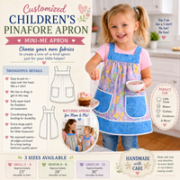 Customized Children's Pinafore Apron with no ties, relaxed fit smock with pockets, 3 sizes, mini-me apron