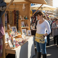 Granite Bloom Multi-Pocket Apron with zipper pocket fits waists up to 40 inches, delightful gift for her, ready to ship