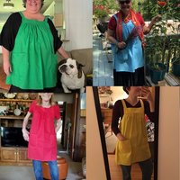 Custom Kona Cotton Pinafore Apron — XS through 5X | Choose Your Color | Handmade No-Tie Smock Apron with Pockets