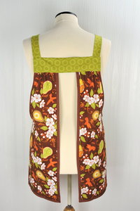 Fall Decadence Pinafore with no ties, relaxed fit smock with pockets, autumn farmhouse apron fits L/XL/2X, ready to ship now