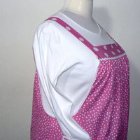 XS- 5X Pink Polka Dot Pinafore with no ties, relaxed fit smock with pockets, retro hostess apron handmade after order