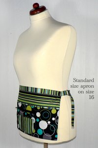 Hoopla Lagoon multipocket apron, waist apron with secure money pocket for vendors, teachers, artists, farmers markets