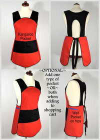 Retro 50s Smock (Daisies and Pin-dots in Pink) hostess apron, H-back style doesn't touch neck, XS - 5X