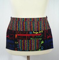 Science Geekery Teacher Half Apron, multi-pocket apron with zipper pocket, for vendors, crafters, standard size fits waists up to 40 inches