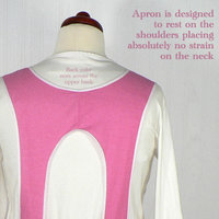 Retro 50s Smock (Daisies and Pin-dots in Pink) hostess apron, H-back style doesn't touch neck, XS - 5X