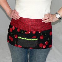 Sweet Cherry multi-pocket apron (with secure money pocket) great for teachers; waitress; ready to ship fits waist up to 40"